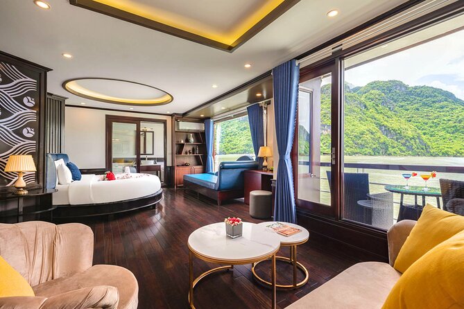 Le Journey Elegance Cruise 5 Star Lan Ha Bay - All Inclusive 2D1N - A white-masted boat with a classic Indochina feel