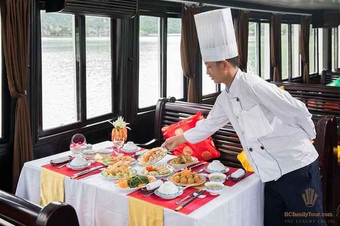 Luxury Bai Tu Long Cruise - Halong Day Trip from Hanoi - Buffet lunch with seafood and a vegetarian option