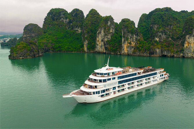 Luxury Cruise Full Day Explore Halong Bay - Premium lunch while the scenery keeps moving