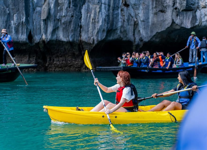 Luxury Ha Long Symphony Day Cruise With Lunch, Cave & Island - Luon Cave by kayak or rowing boat