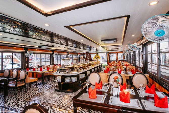 LUXURY Halong Bay Cruise 5 Stars Full Day Tour with Buffet Lunch - Ti Top Island for swimming and views