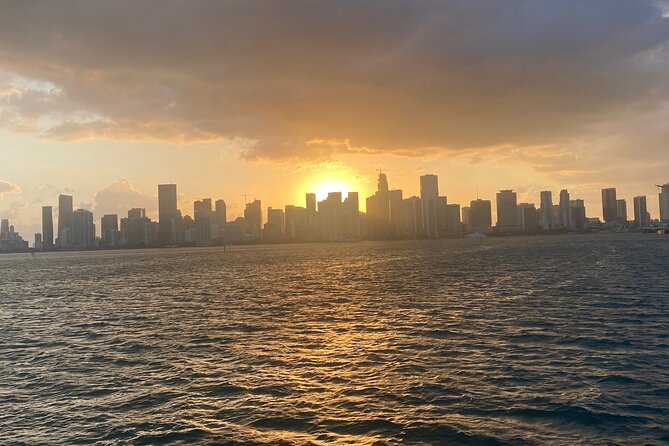 Miami Sunset Biscayne Bay and South Beach Cruise - Miami from Biscayne Bay, not from the sidewalk