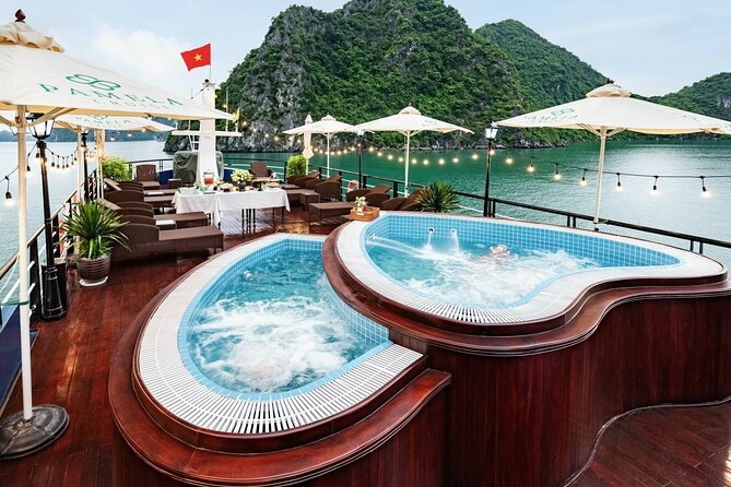 Pamela Halong Bay 5 Star Cruise with Jacuzzi Pool and Transfer - Key points at a glance