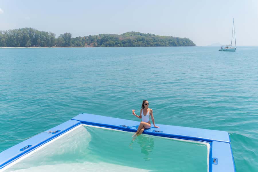 Phuket: Phang Nga Bay Lunch and Dinner Sunset Party Cruise - Limestone cliffs and the Hong Island sea cave