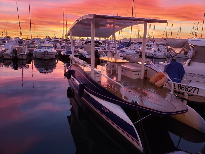 Private catamaran trip in the Bay of Juan les Pins at sunset - From SeaZen to the Cape d’Antibes