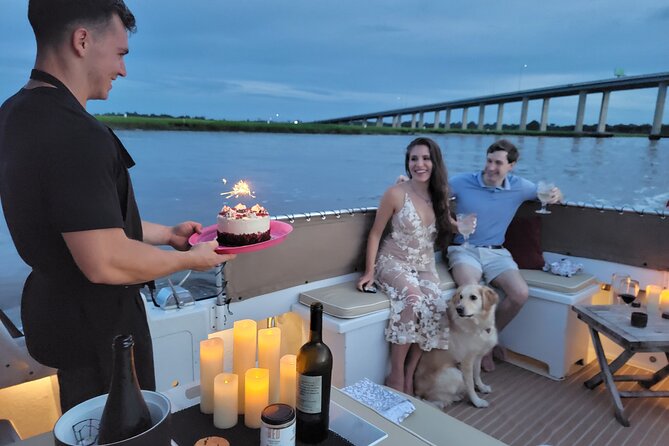 Private Sunset Harbor Tour 20 passenger party Yacht Kismet - Going under the Ravenel Bridge is the visual high point