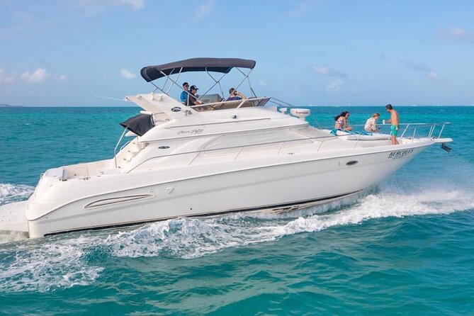 Private Yacht - 46 ft SeaRay Cancun Bay Snorkel 23P4 - Food, Drinks, Music, and Extra Costs