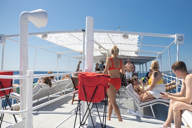Rhodes Bay to Bay Swim Cruise-Greek Buffet w/wine included - The return past Faliraki and the Rhodes coast