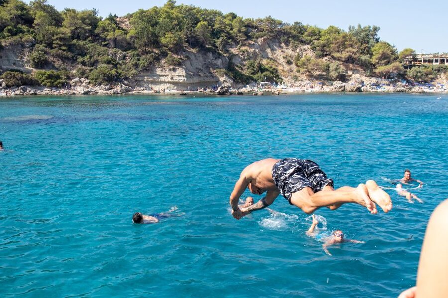 Rhodes: Full Day East Coast Bay to Bay Boat Trip with Lunch - Kallithea Bay, the final swim