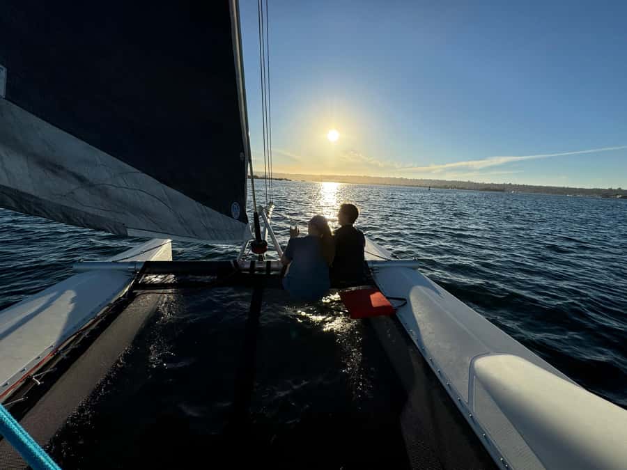 San Diego Bay: 2.5 hour Pure Catamaran Sailing Cruise - The bow nets are the best seat onboard