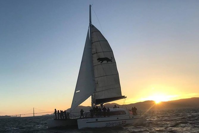 San Francisco Bay Sunset Catamaran Cruise - Sailing beneath the Golden Gate Bridge