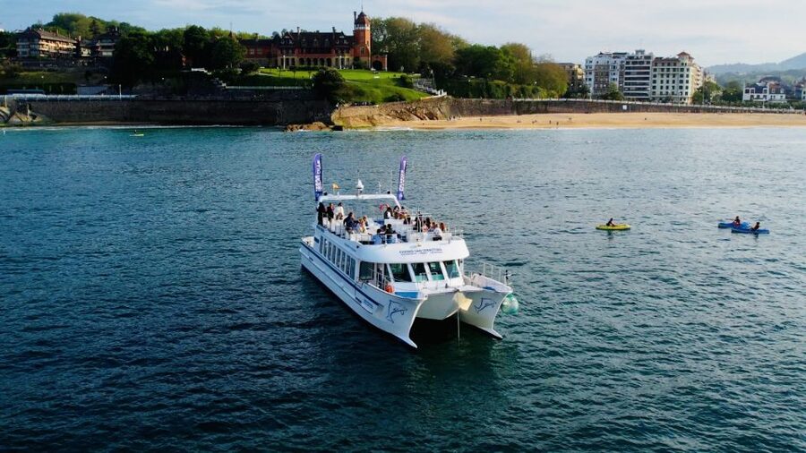 San Sebastian: Sustainable Catamaran Cruise with Audio Guide - Peine del Viento from the water