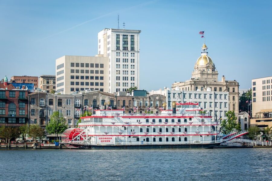 Savannah: Riverboat Narrated Harbor Sightseeing Cruise - Old Fort Jackson and the downriver view