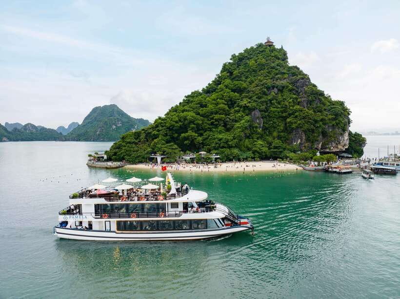 The BEST Ha Long Bay 5-Star Day Trip with Pamela Cruise - Sunset snacks and the mini pool