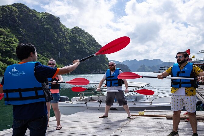 Unique Halong Private Day Cruise - Fishing Village, Kayak - Kayaking or a bamboo boat