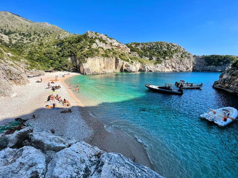 Vlore: Grama Bay & Karaburun Caves 8-Hour Speedboat Tour - Englishman Bay adds a story to the scenery