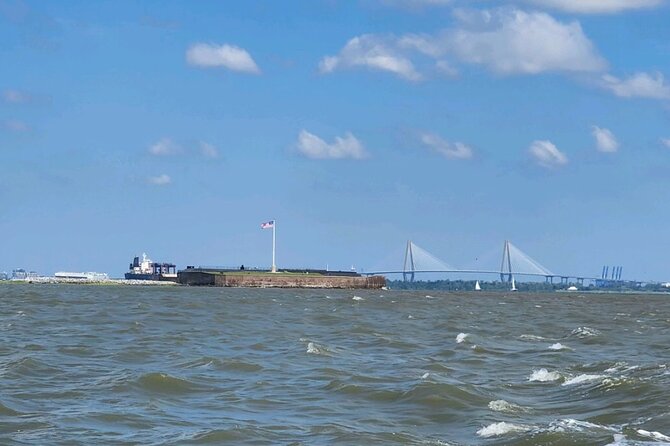 White point Battery and River Run through Charleston Harbor Boat - South Channel, Fort Sumter, and Fort Johnson